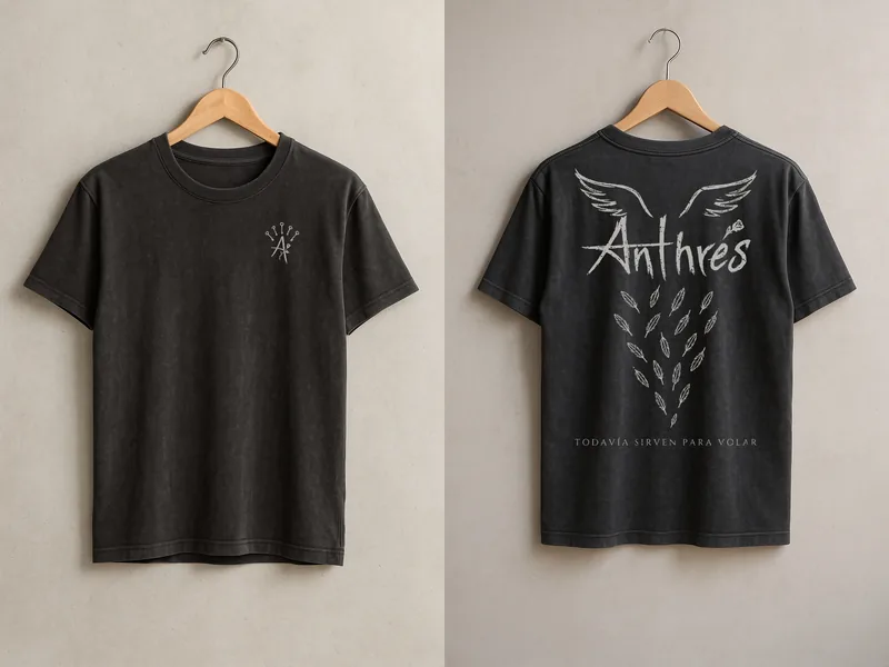 La playera de Anthrés, frente y espalda
